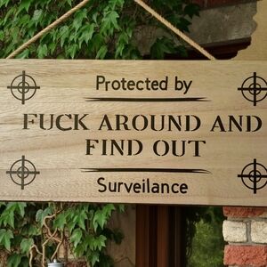 F Around And Find Out Surveillance Security Sign